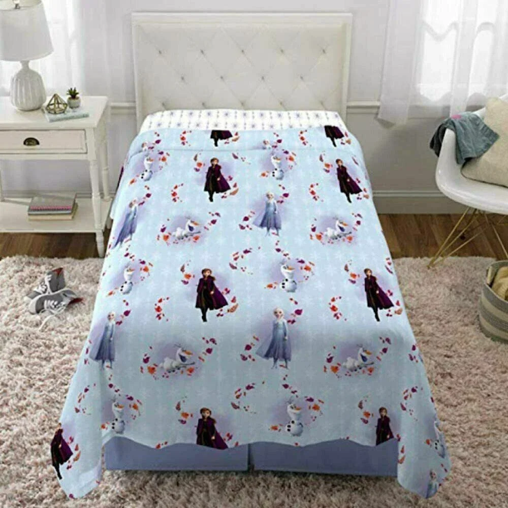 Disney Frozen 2 Elsa Anna Twin Sheet Flat Fitted Pillowcase 3 Pc Set Microfiber